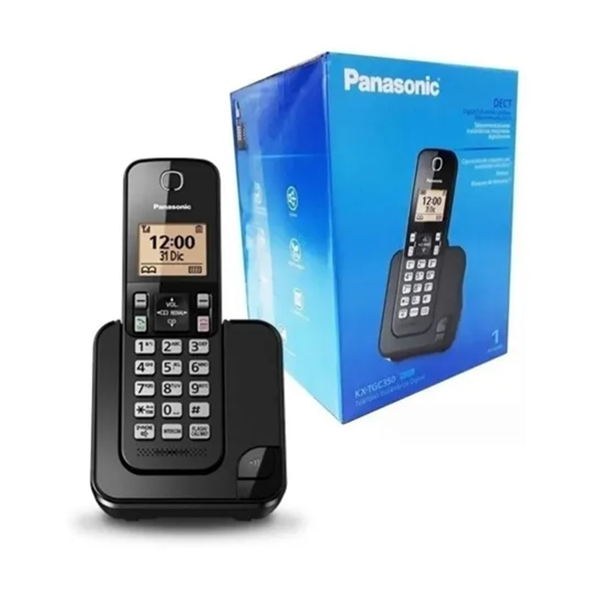 Teléfono Inalámbrico Dect PANASONIC ID TGC350 Negro