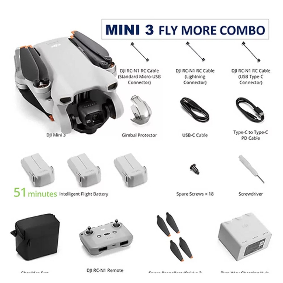 DJI Mini 3 Fly more combo plus Drone (GL)