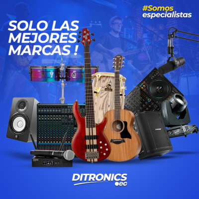 Tienda Musical, instrumentos Musicales, Ditronics Ecuador, Parlantes, Guitarras, timbales