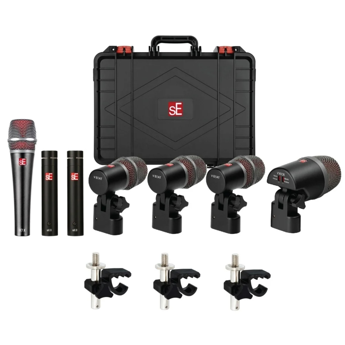 Kit de microfonos para bateria SE V PACK ARENA - Ditronics Ecuador 1